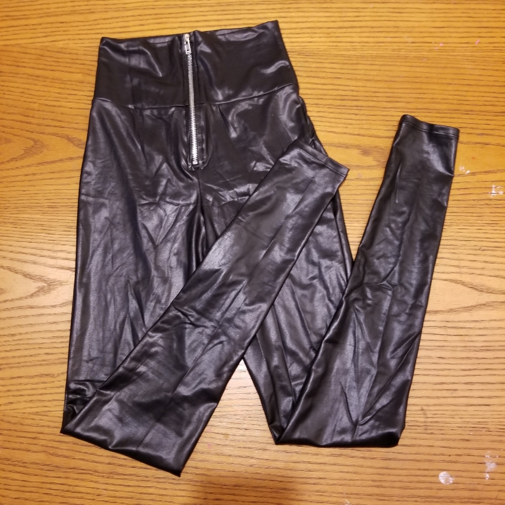 High Waisted Pleather Leggings